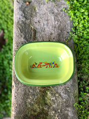 Pocillos enlozados verdes
